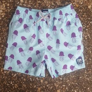 Tom & Teddy Blue Jellyfish Boys Swim Trunks 5/6